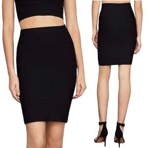 BCBGMAXAZRIA Alexa Black Bandage Bodycon Pencil Power Skirt Women’s Size Small